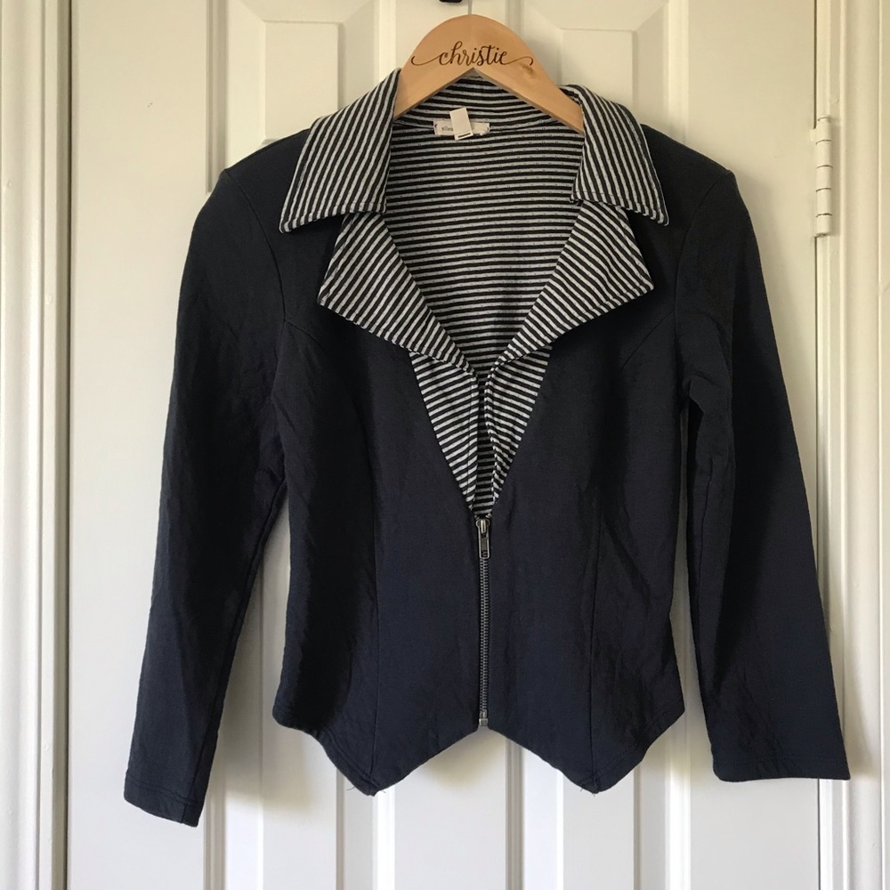 LAST CHANCE ⚫️ Silence + Noise Navy Stripe Jacket ⚫️